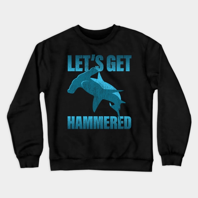 Funny Deep Sea Diving product - Faded Hammerhead Shark design Crewneck Sweatshirt by Vector Deluxe